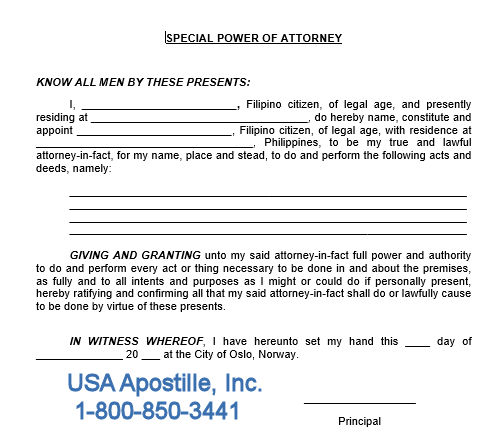 special power of attorney spa